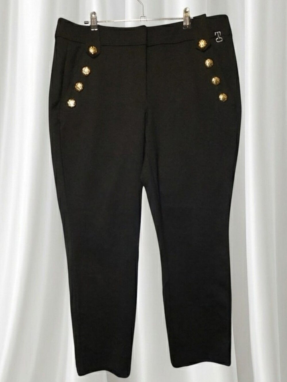 White House Black Market Jolie Button Straight Luxe Stretch Pants.